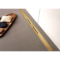 Душевой трап (лоток) Berges Simpel 092011 60 см, с решеткой, перфорированный, золотой