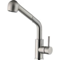 Смеситель для кухни Zorg SH 5144 INOX с выдвижным изливом, нержавеющая сталь