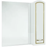 Изображение товара зеркальный шкаф 78x80 см белый глянец золотая патина r bellezza амелия 4610313001388