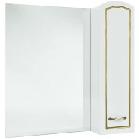 Зеркальный шкаф 78x80 см белый глянец золотая патина R Bellezza Амелия 4610313001388