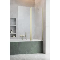 Шторка на ванну Radaway Nes Brushed Gold PND II 110 Right 10009110-99-01R 110 см R, профиль золотой матовый, стекло прозрачное
