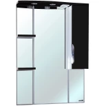 Изображение товара зеркальный шкаф 82,5x100 см черный глянец/белый глянец r bellezza лагуна 4612114001048