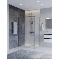 Душевой уголок Cezares Plane PLANE-AH-1-120/90-C-IN 120x90 см, профиль сатин, стекло прозрачное
