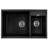 Кухонная мойка Kaiser черный мрамор KG2M-8050-BP