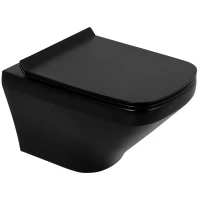 Унитаз подвесной BelBagno Sela BB3201CHR-MB безободковый, черный матовый