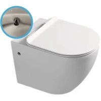 Унитаз подвесной SantiLine SL-5002BD с функцией биде, с сиденьем микролифт, белый