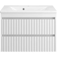 Тумба под раковину Brevita Balaton BAL-06080-01-01П2Я 77,6 см, подвесная, белый матовый