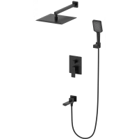 Душевой комплект Wonzon & Woghand Cube 2.0 WW-88087068-MB 300 мм, со смесителем, черный матовый