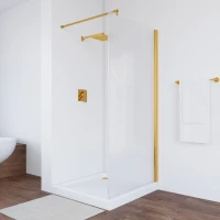 Душевая перегородка Vegas Glass EAF TUR NOVO 86 09 02 86 см, профиль золотой, стекло шиншилла
