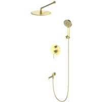 Душевой комплект Wonzon & Woghand Stick WW-88939017-BG 300 мм, со смесителем, золотой матовый