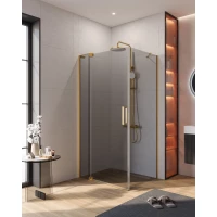 Душевой уголок Cezares Slider SLIDER-AH-1-100-70/80-GRIGIO-BORO 70-80x99,5 см, профиль золотой матовый, стекло графитовое