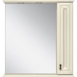 Изображение товара зеркальный шкаф misty лувр п-лвр03075-1014п 75x80 см r, с подсветкой, выключателем, слоновая кость