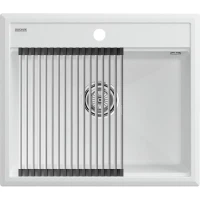 Кухонная мойка Paulmark Stepia PM115951-WH+R375-BS 59x51 см, белый 