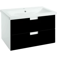 Тумба с раковиной черный глянец/белый глянец 100 см Bellezza Пегас 4630417270046 + 5902115715297