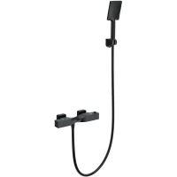 Термостат для душа Wonzon & Woghand Twist WW-B2025-A-MB с душевым гарнитуром, черный матовый