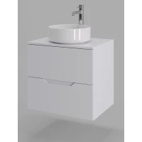 Тумба с раковиной Orange Line Li-60TuwMDF+B09-360W 60,2 см, подвесная, со столешницей, белый матовый