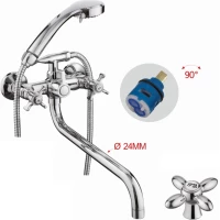 Смеситель для ванны D-Lin D146808-3 универсальный, с душевым гарнитуром, хром