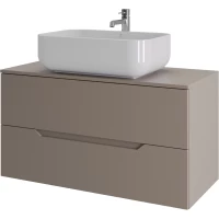 Тумба с раковиной Orange Line Li-100TuLMDF+B03-600W 100,4 см, подвесная, со столешницей, латте матовый
