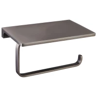 Держатель туалетной бумаги Rav Slezak Nil NLA0403MG с полкой для телефона, оружейная сталь матовый