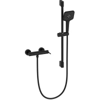 Смеситель для душа Lemark Valday LMF-8124B-BL с душевым гарнитуром, черный матовый