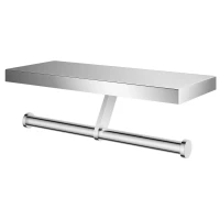 Держатель туалетной бумаги Wonzon & Woghand WW-V3802-CR с полкой для телефона, двойной, хром