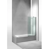 Шторка на ванну VismaraVetro FB PFB040907001500T 70 см, профиль черный матовый, стекло прозрачное