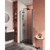 Душевая дверь Cezares Liner LINER-B-12-90-C-NERO-L 90 см L, профиль черный матовый, стекло прозрачное