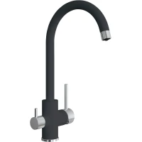 Смеситель для кухни Florentina Клио 333.13Н.2123.501C с подключением к фильтру, нержавеющая сталь/нуар классик