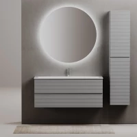 Комплект мебели Sancos Folk FL120ES + CN7017 + SF1000 121 см, подвесной, светло-серый матовый