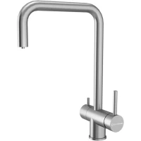 Смеситель для кухни KuchenStern Strom F 404SS40 CoolStart, с подключением к фильтру, нержавеющая сталь