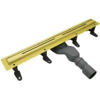 Душевой трап (лоток) Cezares Lux LUX-LD-70-BORO 70 см, с решеткой, щелевой, золотой матовый