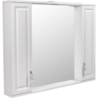 Зеркальный шкаф Stella Polar Кармела SP-00002030 100x80 см, с подсветкой, выключателем, белое серебро