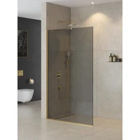 Душевая перегородка Cezares Liberta LIBERTA-L-1-TB-110-GR-BORO 110 см, профиль золотой матовый, стекло графитовое