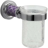 Стакан для зубных щеток Boheme Murano 10904-V-CR настенный, хром/фиолетовый