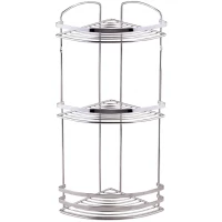 Полка для ванной Tekno-tel BK083SSM 20x20 см, угловая, тройная, нержавеющая сталь