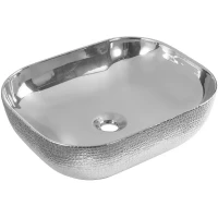 Раковина-чаша CeramaLux D1333H009 46x33 см, накладная, серебряный