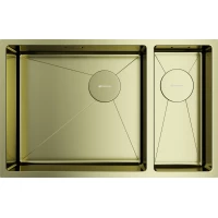 Кухонная мойка Omoikiri Taki 69-2-U/IF-LG-L Side 4997051 69,5x44 см, светлое золото