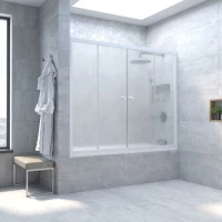 Шторка на ванну Vegas Glass Z2V Protec 195 01 10 195 см, профиль белый, стекло сатин