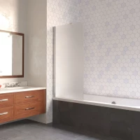 Шторка на ванну Vegas Glass EV LUX ST 76 08 10 L 76 см L, профиль хром, стекло сатин