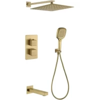 Душевой комплект Grocenberg GB5050MG 300 мм, с термостатом, золотой матовый