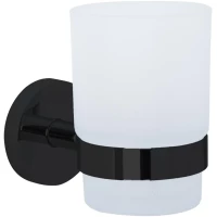 Стакан для зубных щеток Nofer Niza 16861.N настенный, черный матовый