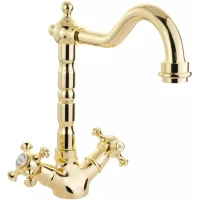 Смеситель для раковины Migliore Prestige 31616 с донным клапаном, золотой