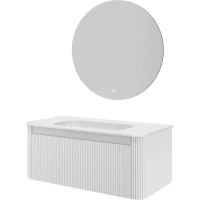 Комплект мебели Armadi Art Voi Matt White 782-100-R-MW + 786-100-MW без отв. + 545/2 102 см, подвесной, белый матовый