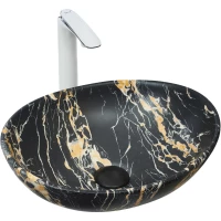 Раковина-чаша WeltWasser Elbach 3078 K514 10000004550 41x33,5 см, накладная, черный мрамор