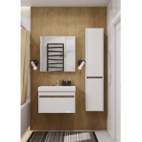 Комплект мебели белый глянец/ясень шимо 70,5 см Акватон Марти 1A267501MY010 + 1WH501628 + 1A263402AX010