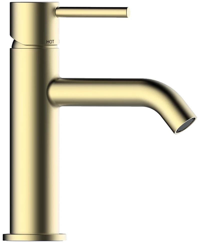 Смеситель для раковины Bossini Teo Z00701.043 c донным клапаном, золотой матовый