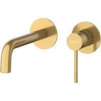 Смеситель для раковины Cezares Relax RELAX-BLI2-1-BORO-W0 встраиваемый, без донного клапана, золотой матовый