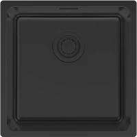 Кухонная мойка Paulmark Yuni YU44-MBN 44x44 см, черный матовый