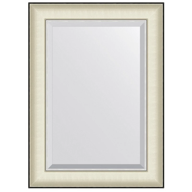 Зеркало 54x74 см белая кожа с хромом Evoform Exclusive BY 7449