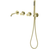 Смеситель для ванны Vincea Aura VBTW-6AU1BG встраиваемый, с душевым гарнитуром, золотой матовый